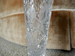 VINTAGE HOFBAUER BYRDES COLLECTION CRYSTAL FLOWER VASE 7 INCHES HIGH