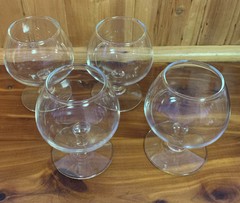 Brandy Snifters Cognac Scotch Bourbon Clear Glass Set of 4 Footed VTG Unbranded