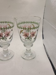 Barware Portmeirion Botanical Garden w butterflies. Glass. England. Set of 2.