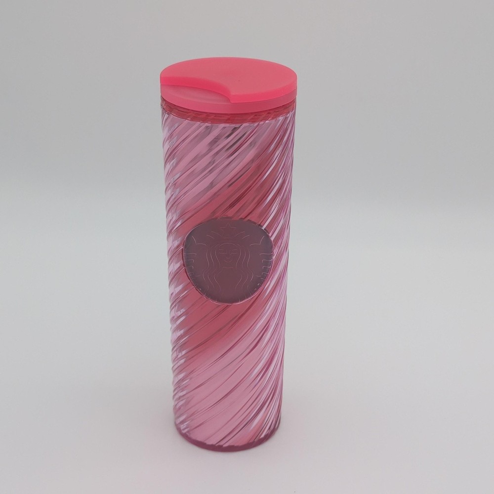 Starbucks Pink Swirl Tumbler 16 oz Reusable Travel Cup Plastic 2022 Logo Gift