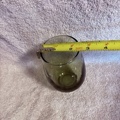 Libbey Glass Tempo Avocado Green Cooler Tumblers Roly Poly Set of 7 Glasses Vtg