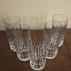 5 Heavy (1 lb Each) Crystal Highball Glasses 6″ Tall, Holds 12 oz Excellent!