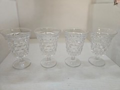Fostoria American Clear Flared Low Water Goblets (4)