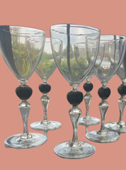 Amber Bronze Set of Five Wine Glasses – Elegant Wine Glasses Set-MCM
