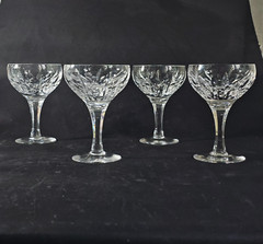 ATLANTIS AZORES CHAMPAGNE GLASSES, Cut Lead Crystal, 5 3/8″, 6oz, PORTUGAL, 4PCS