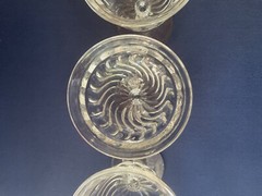 3 Mid-Century Modern Fostoria pressed glass water goblets COLONY c.1938-82
