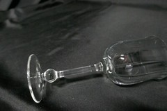 Corico Crystal Chantilly Wine Goblets 2 Clear Handblown Optic 6 7/8″T OL Germany