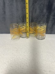 Vtg 12 Libbey Golden Wheat Glasses (4 Each 6.5” 12oz – 5.5” 10oz – 3.75” 6oz)￼