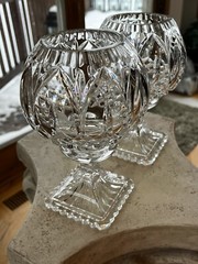 Vintage Leaded Crystal Water/GLASS Goblet Beautiful Heavy No Chips Elegant Piece