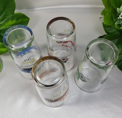 Hazel Atlas Antique Car Tumblers Set of 4 Vintage MCM Red Green Orange Blue