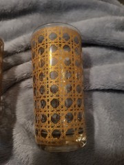 Vintage Culver Canella 22K Gold Highball Glasses Set of 7 Barware 1960s
