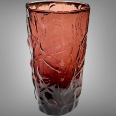 4 Vintage Morgantown Seneca Amethyst Crinkle Glasses Highball 5 1/8”