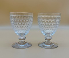 2 Villeroy & Boch Boston Clear Water Goblets Crystal Glasses Stemmed Wine – 5.5”