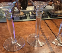 Florderis AJKA Amethyst Hock Wine Glass Crystal Cut to Clear Goblet Unlined Base