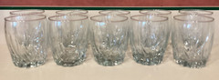 set of 10 low ball swirl pattern clear cocktail glasses