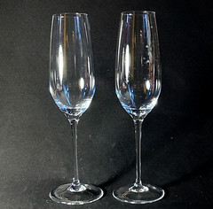 TIFFANY & CO CLASSIC U CHAMPAGNE FLUTE, Blown Lead Crystal, 9 5/8″, 10 oz, 2PCS