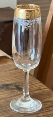 3 CELLINI BLOWN CRYSTAL CHAMPAGNE FLUTES GLASSES HAND DECORATED 24 KT GOLD ITALY