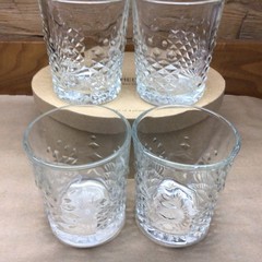 Libbey Old Fashioned Rocks Whiskey Glasses Clear Cut Crystal Diamond Set of 4