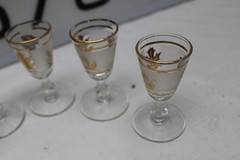 Cordial Glass Golden Foliage Glass Libbey Glass Company Set-6 w/box Vintage #1