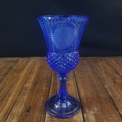 Vintage 1976 Fostoria Avon George Washington Elegant Cobalt Blue Chalice Goblet