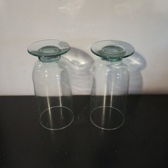 Pfaltzgraff Juniper 2 Ice Tea Glassware Cooler Tumbler Footed Green 20 oz 7″