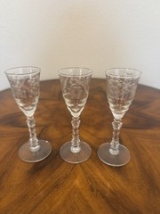 Rock Sharpe Halifax Hand Blown Cordial Glasses By Libbey 5”