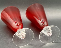 2 Morgantown Red Golf Ball Stems 7” 11 Oz. Iced Tea Tumblers