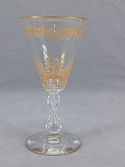 Antique Saint Louis Micado Gilt Engraved Pattern 887 6 Inch Wine Glass