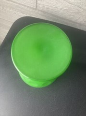 Large Green Satin Glass Bubble Dot Glass / Goblet by Bartlett Collins
