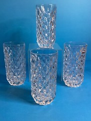 Set of 4 Fostoria York Highball Glasses Heavy Barware Clear 12 oz