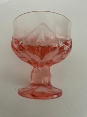 Tiffin Franciscan Vintage Champagne Glass Pink Lotus Flower Sherbet Ice cream