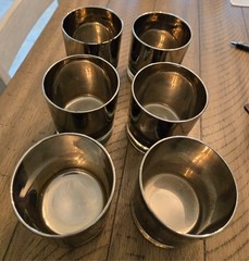 Vintage MCM Silver Ombre Fade Rocks Glasses-Queen’s Lusterware (Thorpe Style)
