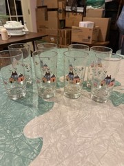 Lot Of 8 Vintage Heartland International Pattern Glasses 12 Oz
