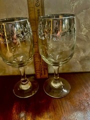 Silver Fade Goblets Wine or Water Beaded Textured Scrollwork Set of 4