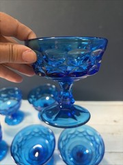 Set of 12 Noritake Perspective Blue Champagne/Tall Sherbet Glasses