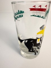Vintage Libbey Jockey Club Horse Racing Highball Glasses Santa Anita/Pimlico