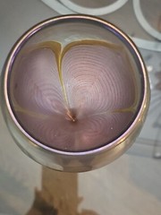 Correia Iridescent Pulled Feather FLUTE /Goblet SIGNED/NUMBERED 10″