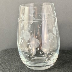 VTG Encore by Toscany Stemless Wine Glass Frosted Etched Floral Barware