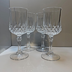 Set of 4 Cristal D’arques Durand Longchamp Tall Water Goblet Glasses – EUC