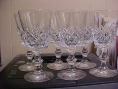 Hawkes Crystal Delft Diamond 6 5/8″ Water Goblets (Set Of 6)