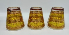 Georges Briard Double Rocks Glasses Gold Swirl 12 oz. – Set of 3