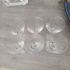SET OF 6 FOSTORIA Crystal ENGAGEMENT 5 1/4″ cordial GLASSES PLATINUM TRIM RIm
