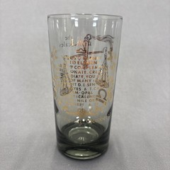 Vintage Zodiac Smoky Highball Glass Tumbler Set of 3 Aquarius Libra Scorpio