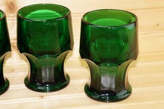 Viking Arlington Forest Green (4) Flat Tumblers, 4 3/4″, NEW