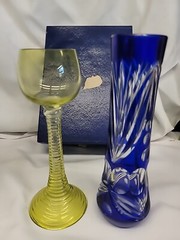 Theresienthal Art Nouveau Bavarian Roemer Wine Glass Goblet 10″/ Crystal Vase