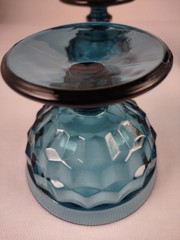 Whitehall Colony Cubist Riviera Blue Champagne Sherbert Dessert MCM Set of 4