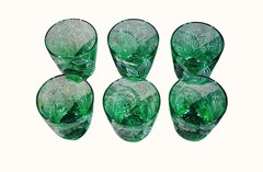 Set of 6 Arte di Murano HandBlown Etched Floral Glasses Alessandro Coppola Italy