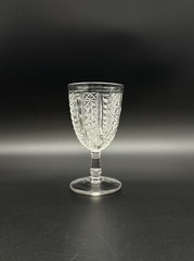 Vintage Antique EAPG Victorian Goblet 5-5/8 » Wine Glass Criss Cross 8 Oz