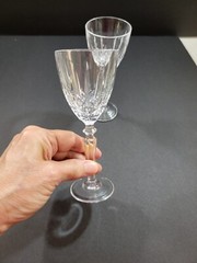 2 Orchestra by Oneida Cordial Glass 24% Lead Crystal Cut Multisided Stem 6″