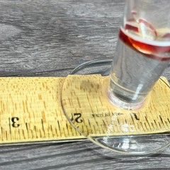 Red and White Swirl Art Glass Cordial Tapered Liqueur Glass